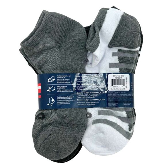 Fila Men's Black & White Cotton Socks: 8 Pairs / Size 7-12 - Picture 2 of 2